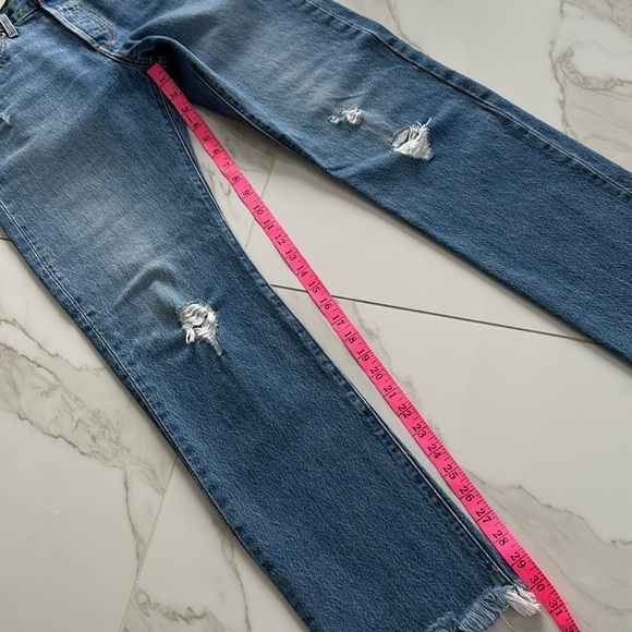 LEVIS 501 jeans Levi’s jeans distressed frayed hem size 28 x 30 blue - Picture 11 of 12